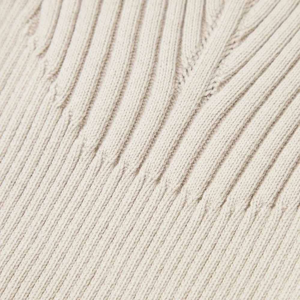 Manière de Voir Set - Beige Ribbed Contour Crop Top & Ombré Flared Leggings - Picture 11 of 15